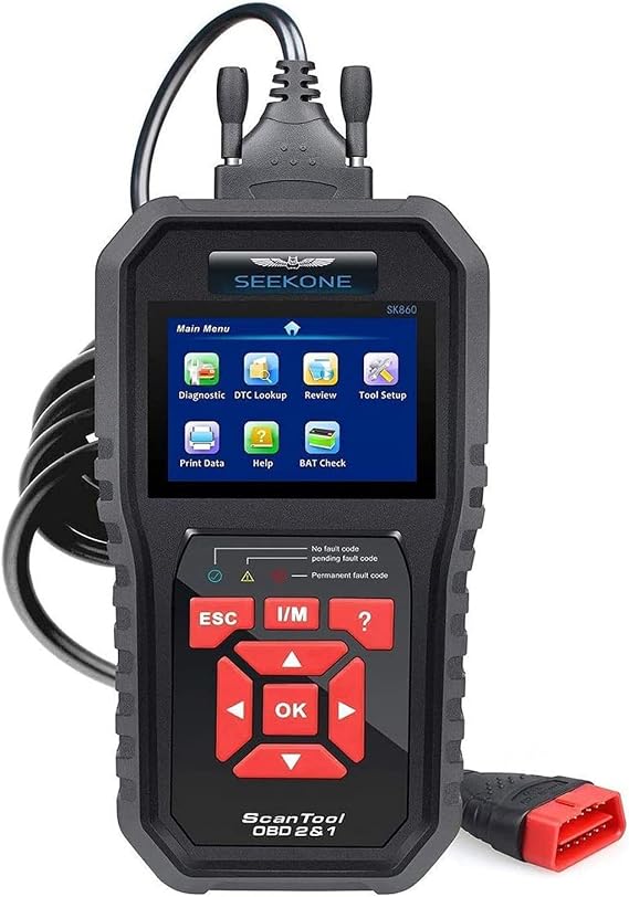 SEEKONE OBD2 Scanner Professional Car OBD II Scanner Auto Diagnostic Fault Code Reader Automotive Check Engine Light Diagnostic EOBD Scan Tool for All OBDII Protocol Cars Since 1996(Enhanced SK860)