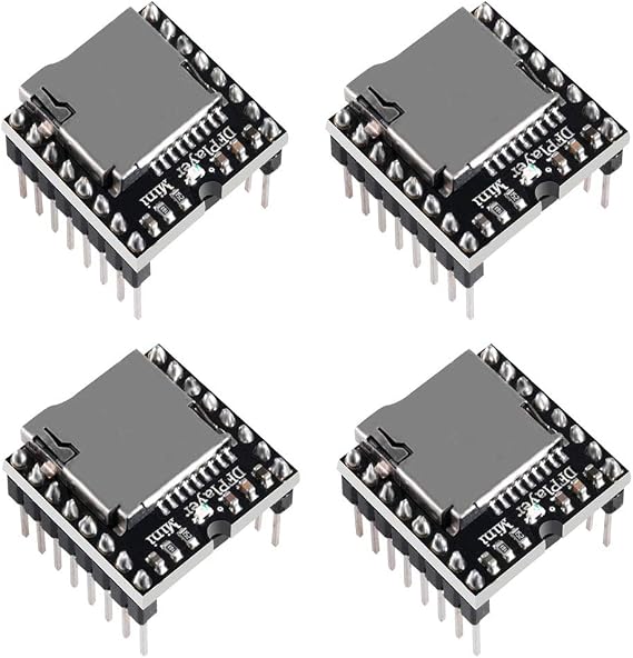 4pcs Dfplayer Mini MP3 Player Module Compatible with R3 for Voice Module DIY DFPlayer Mini Voice Decode Board Support TF Card and U Disk IO/Serial Port/AD for arduino DIY Kit