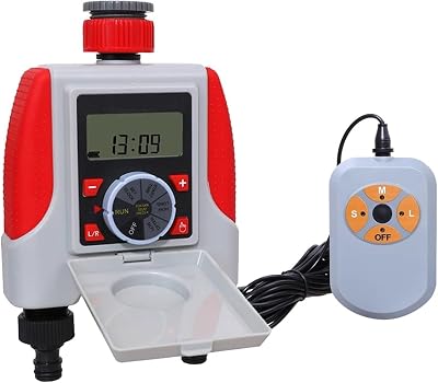 Aqualin Two Outlets Garden Watering Timer, Digital Electronic Solenoid Valve Rain SensorHumidity Sensor Setwith rain Sensor