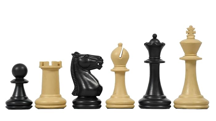 Study Library Tournament Plastic Chess Pieces & Roll Up Chess Board Combo |32 Pieces with 15 Inches Rollup Chessboard | Weight-340 grams | Black & Off-white |Plastic chess Set | Board Game