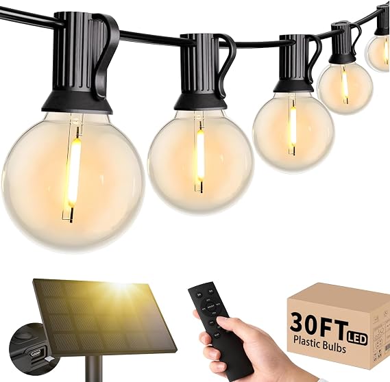 Svater Solar String Lights Outdoor Waterproof LED 30 FT, Remote Dimmable