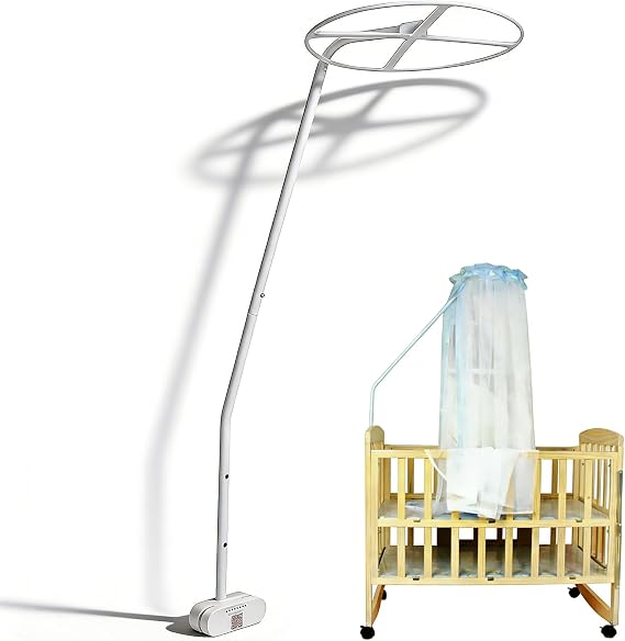 Crib Canopy Holder, Adjustable Height Baby Crib Canopy Stand Net Accessories for Various Domed Net