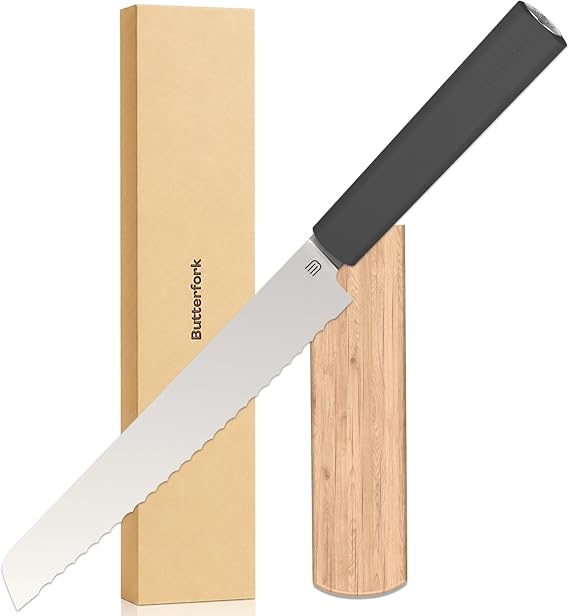 7.5" Serrated Bread Knife for Homemade Bread, Razor Sharp AR-RPM9 Steel & Innovative Wavy Edge, Professional Serrated Knife for Sourdough Bread Cake, Gift Box for Baker Home Chefs