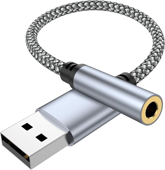 USB to 3.5mm Jack Audio Adapter,USB to Audio Aux Cable for PS4/PS5 | External Stereo Sound Card,USB A to 3.5mm TRRS Female Headset for PS4/PS5/Headphone/Mac/Linux/Laptop/Desktops/Docking Station