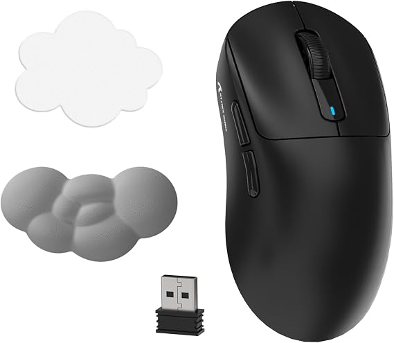 X3 Wireless Gaming Mouse, 49g Ultralight, PixArt PAW3395 26000 DPI, Tri-Mode Computer Mice and Cloud Wrist Rest Bundle Item