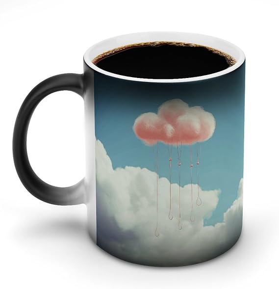 11oz Coffee Mug Ceramic Color Changing Coffee Mug Sensitive Magic Cloud Like Sewing Needle Coffee Cup Tea Cup for Women Men