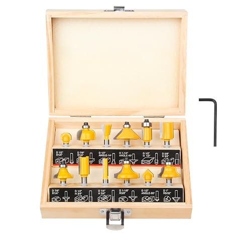 Router Bits Set 1/4 Inch Shank - BAIDETS 12 Pieces 1/4" Tungsten Carbide Router Bits, Woodwork Tools