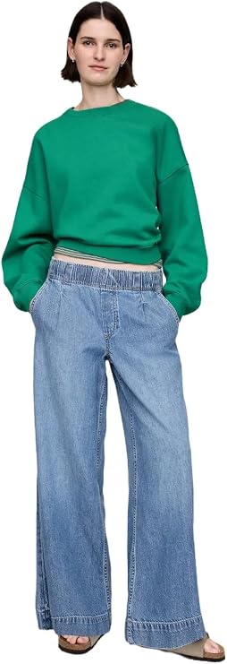 Gap Women's Easy Baggy Fit Pleated Denim