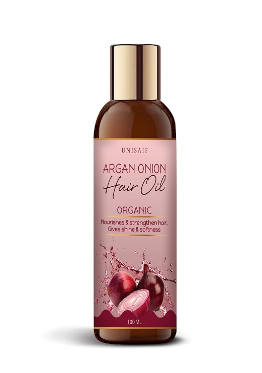 Argan Onion Hair Care Oil - Organic Chemical Free Hair Oil for Dry Damaged Hair and Growth | Nourishes & Strengthen Hair | Shine & Softness (100 ml)