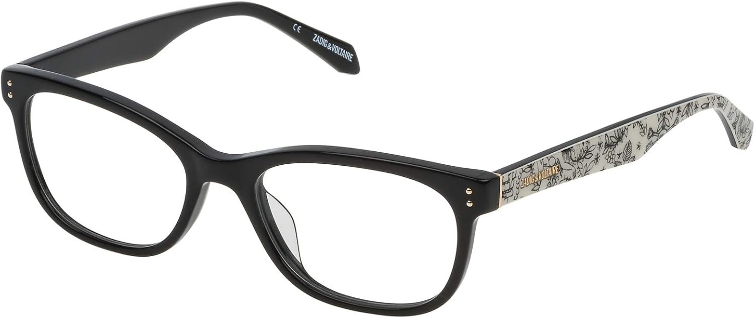 ZADIG&VOLTAIRE Womens Casual Rectangular Sunglasses, Shiny Black, 5218140