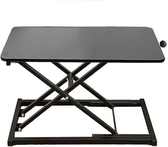 Standing Desk Converter Height Adjustable Keyboard Riser Black 23.6 Inch | Stand Up Desk Riser, Easy Lift Height Converter, Computer Workstations, Home Office Study Room, Portable Small Table