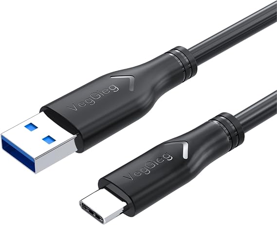 VegGieg USB 3.0 to Type-C 60W 10Gbps Data ve Şarj Kablosu 50 CM