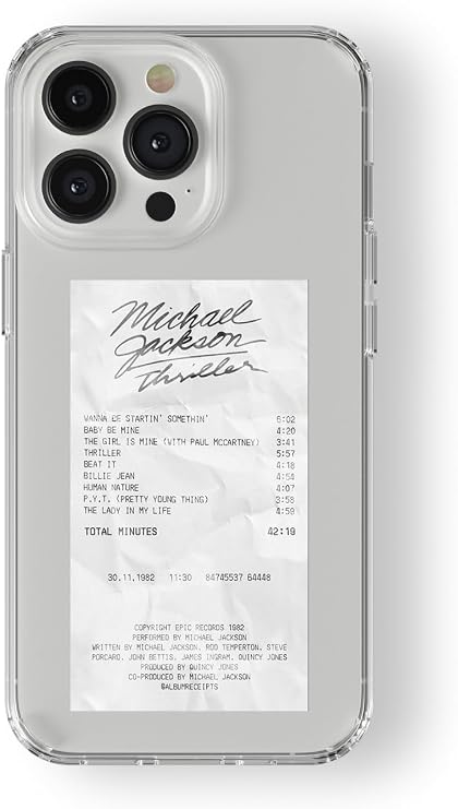 Multitronic iPhone 16 Pro Uyumlu Michael Jackson Thriller Albüm Fişi Tasarım Baskılı Şeffaf Kılıf