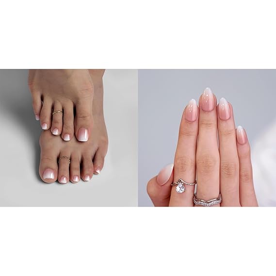 BTArtbox Press On Nails and Toenails Set, Light Weight & Fit Perfectly Press on Toe&Hand Nails Kit