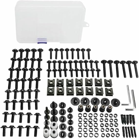 Motorcycle Bolts Kit Complete Full Fairing Bolts Kit, for Bajaj Pulsar Ns 200 Rs200 Ns200 N250 180/125 Dominar 400 Fairing Screws Nuts Steel 177PCS