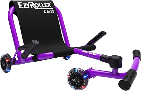 EzyRoller Classic with LED Wheels Ride On Toy for Kids, Ages 3-12, Up to 154 lbs - Purple