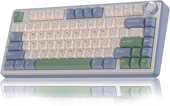 Aula F75 Mechanical RGB TKL Gray Switch Wireless Macro Hot Swap Keyboard Pastel