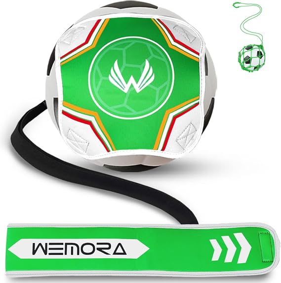 Solo Soccer Volleyball Rugby Football Trainer Belt for Kick Throw Practice Training for Kids Youth and Adults with Hands Free Adjustable Waist Strap Fits Ball Size 3 4 5