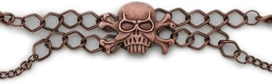 Trendy Fashion Jewelry TFJ Women Boot Bracelet Western Antique Gold Metal Chains Strap Skeleton Skull Anklet Pirate Bones Shoe Charm
