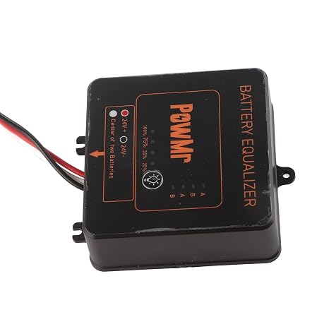 Solar System Battery, Battery Equalizer Battery Voltage Balancer Charger 2 X 12V Solar System Balancer with Reverse Connection, Battery Chargers