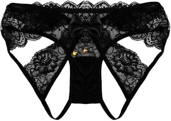 Womens Sexy Lace Panties Crisscross Strappy Underwear Hollow Out Low Rise Panty Bow Back Briefs String Hipster