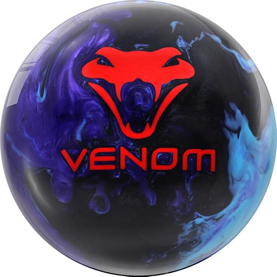 MOTIV Venom Hysteria Bowling Ball, Light-Medium Oil, Black | Purple | Sky Blue Pearl Available in 12-16 pounds