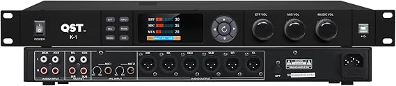 QST K-1 Professional KTV microphone Digital Preamp Effector Anti-feedbackAudio Processor Bluetooth Optical,with Remote Control, For Household karaoke Reverberator, Stage, Church, Performance, Weddings