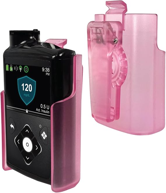 Artisan Power Holster Case for Medtronic MiniMed 630G, 640G, 670G, 770G, 780G Insulin Pump Secure 360 Rotating Belt Clip, Healthcare Grade Plastics, Tubing Winding, Durable Holster (Pink)