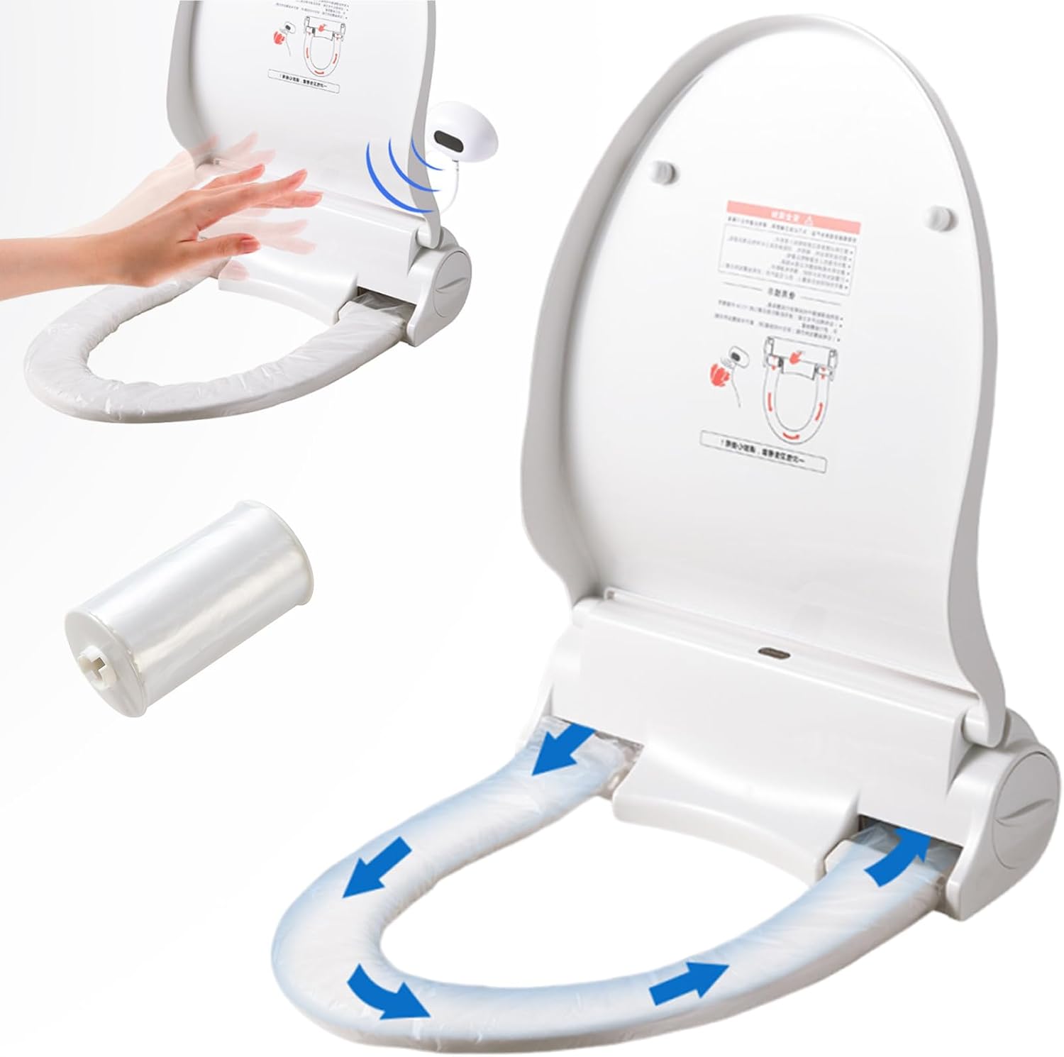 Automatic Change Disposable Toilet Seat Cover, Heated Toilet Seat with Hygienic Film, Commercial Residential Use, Elongated