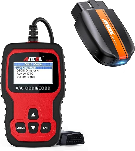 ANCEL VD500 OBD2 Diagnostic Scanner for Volkswagen VW Audi Skoda Seat with ANCEL BD200 Pro OBD2 Scanner Bluetooth