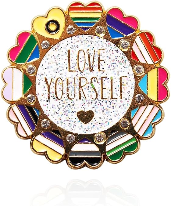 Pride Gay LGBTQ Enamel Pins - Cute Rainbow Heart Badges - Aesthetic Gifts for Girls Teens Women Men