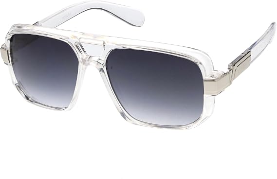 zeroUV - Classic Square Frame Plastic Flat Top Aviator Sunglasses