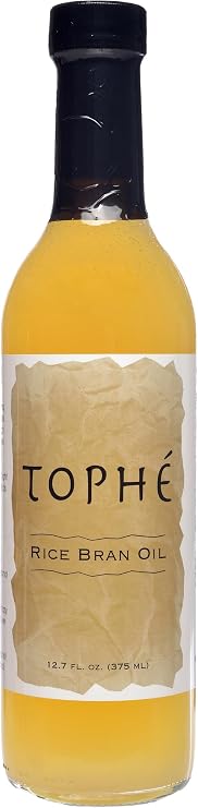 RICE BRAN OIL | All Natural, Made from 100% Non GMO Rice | Rich in Vitamin E and Gamma-Oryzanol | Unfiltered, Non Winterized, No Trans Fat | 12.7 Oz Glass bottle By Tophe