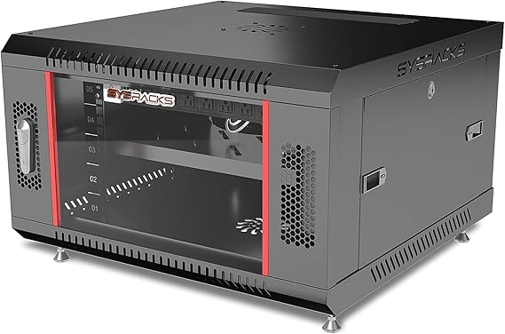 6U Wall Mount Home Lab Server Rack 19" Locking Network Cabinet, 18" Deep Router & AV Rack with Fan, PDU and Shelf for NAS, Switches and Home Network Equipment