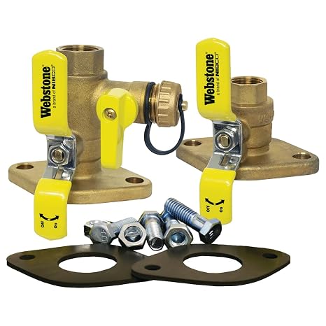 Webstone, a brand of NIBCO 1-1/4 in. SWT x Flange, High Velocity, Isolator Valve Installation Kit for Circular Pumps, w/Drain, 2 Flange Gaskets, Nuts & Bolts, H-40413KIT