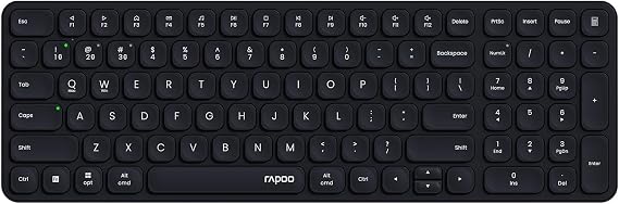Rapoo E9310M Wireless Keyboard for Mac/iPad/PC, Multi-Device Bluetooth Keyboard with Number Pad, Low-Profile, Quiet Typing, 99-Key, Battery Powered, Support 4 Devices for Windows, Linux, Chrome, Mac