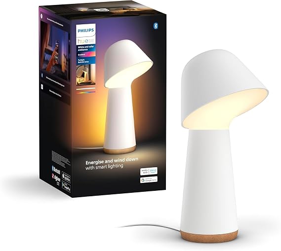 Philips Hue Twilight Smart Sleep and Wake-Up LED Lamp, White & Color Smart Lighting, Bedside Lamp Compatible with Bluetooth, Voice Control with Alexa, Apple Home & Google Assistant