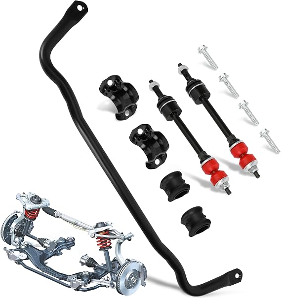 55398938AC Front Stabilizer Bar and K80894 Sway Bar Kit with Bushing Kit | Compatible with 2009-2010 Dodge Ram 1500, 2019-2022 Ram Classic 1500 4WD, 2011-2018 Ram 1500, #55398938AB