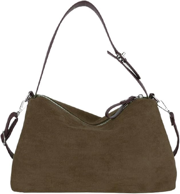 Suede Shoulder Bags For Women Crossbody Bag Suede Tote Bag Satchels Slouchy Work Purses Crescent Handbag Fall Top Handle
