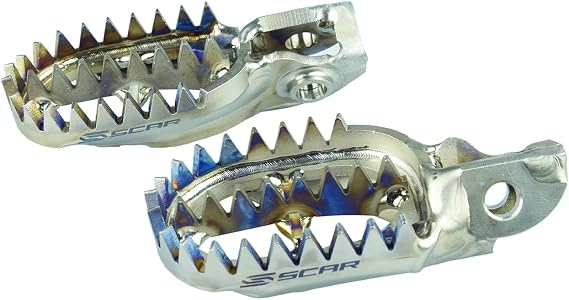 SCAR Titanium Footpegs Foot Pegs Rest Gripper Compatible with KTM SX SXF XC XCF 16-22 EXC EXCF 17-23 XCW XCFW TPI 85 125 150 250 300 350 450 Husqvarna TC FC TX FX 16-22 TE FE 17-23 GASGAS 21-23