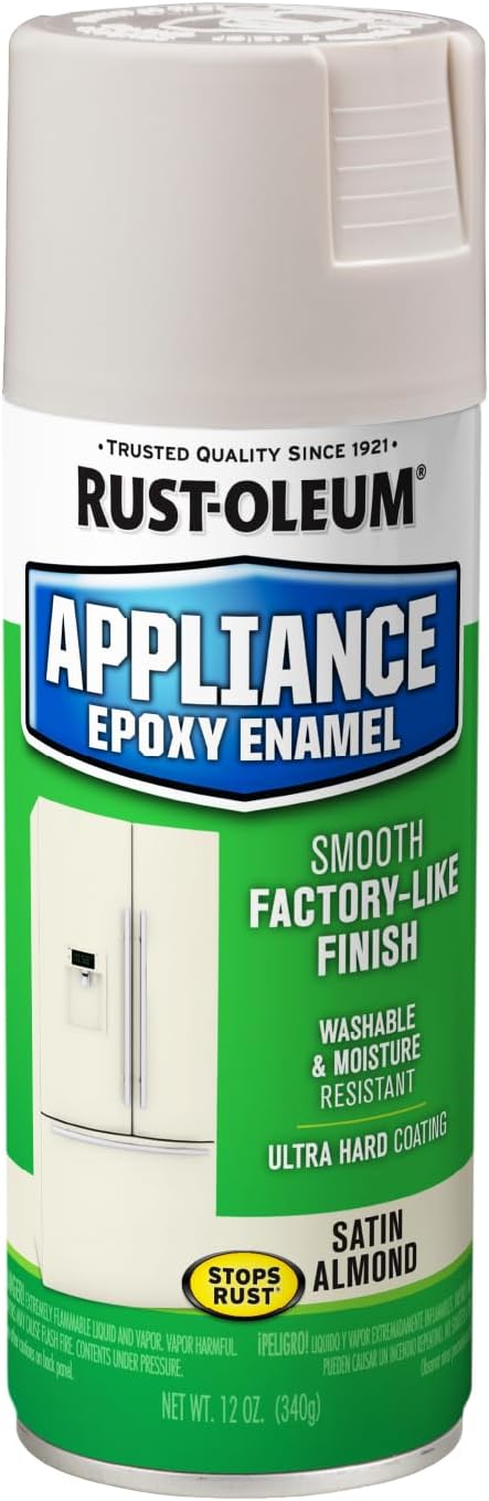 Rust-Oleum Appliance Epoxy Almond Spray Paint | Appliance Refinishing, Washable Finish, Moisture Resistant Coating, Refrigerators Dishwashers Cabinets, 12 Oz