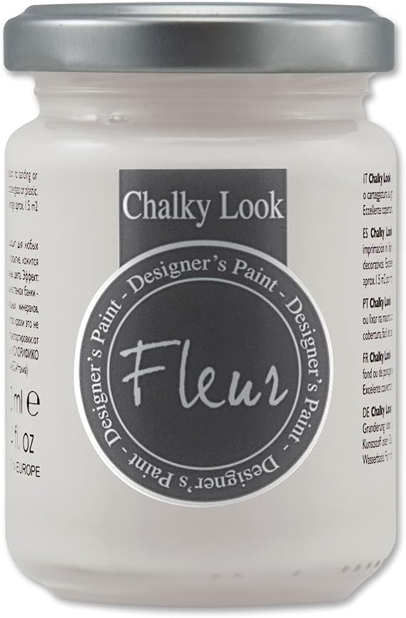 Fleur Chalky Look Paint - Mr. Grey, 4.4 oz jar