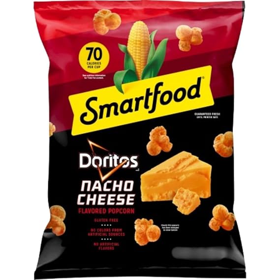 The Snack Store Bundle Smartfood Doritos Nacho Cheese Flavored Popcorn, Pack of 8