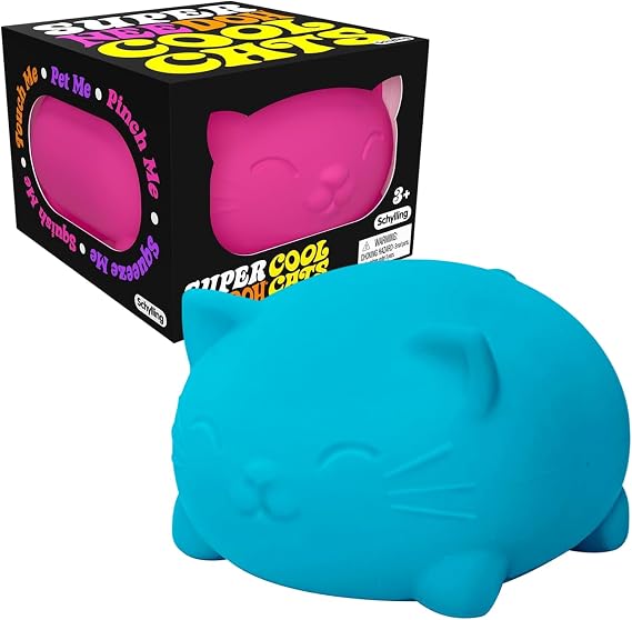 Schylling NeeDoh Super Cool Cat - Sensory Fidget Toy - Assorted Colors - Ages 3 to Adult (Pack of 1)