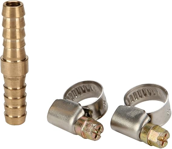 Einhell Çift Taraflı Hortum Bağlama Borusu 9 mm (kompresör aksesuarı, sağlam pirinçten yapılmış, basınçlı hava hortumları için, 2x kelepçe dahil) - 4139320