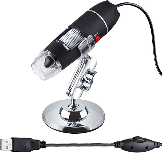 AmScope UWT500X003M 50X to 500X USB Digital Handheld Microscope | LED Ring Light
