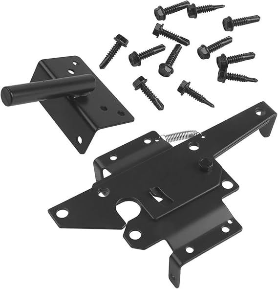 Heavy Duty Self Lock Double Fence Gate Latch for Outdoor Wooden and PVC Gate Locks Gate Hardware