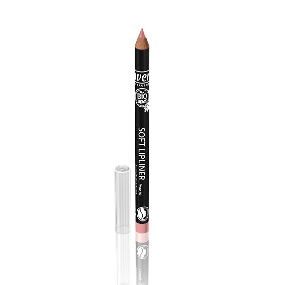Lavera Natural Soft Lip Liner, Ultra-Smooth, Creamy Lip Pencil, Precisely Outline, Define and Fill In, Vegan, Organic (Rose #01)