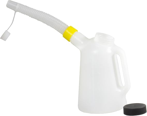 WirthCo Funnel King 94360 Translucent High Density Graduated Measuring Container, 1 Quart, 1 Liter, Polyethylene, Screw-On Flexible Spout with Cap