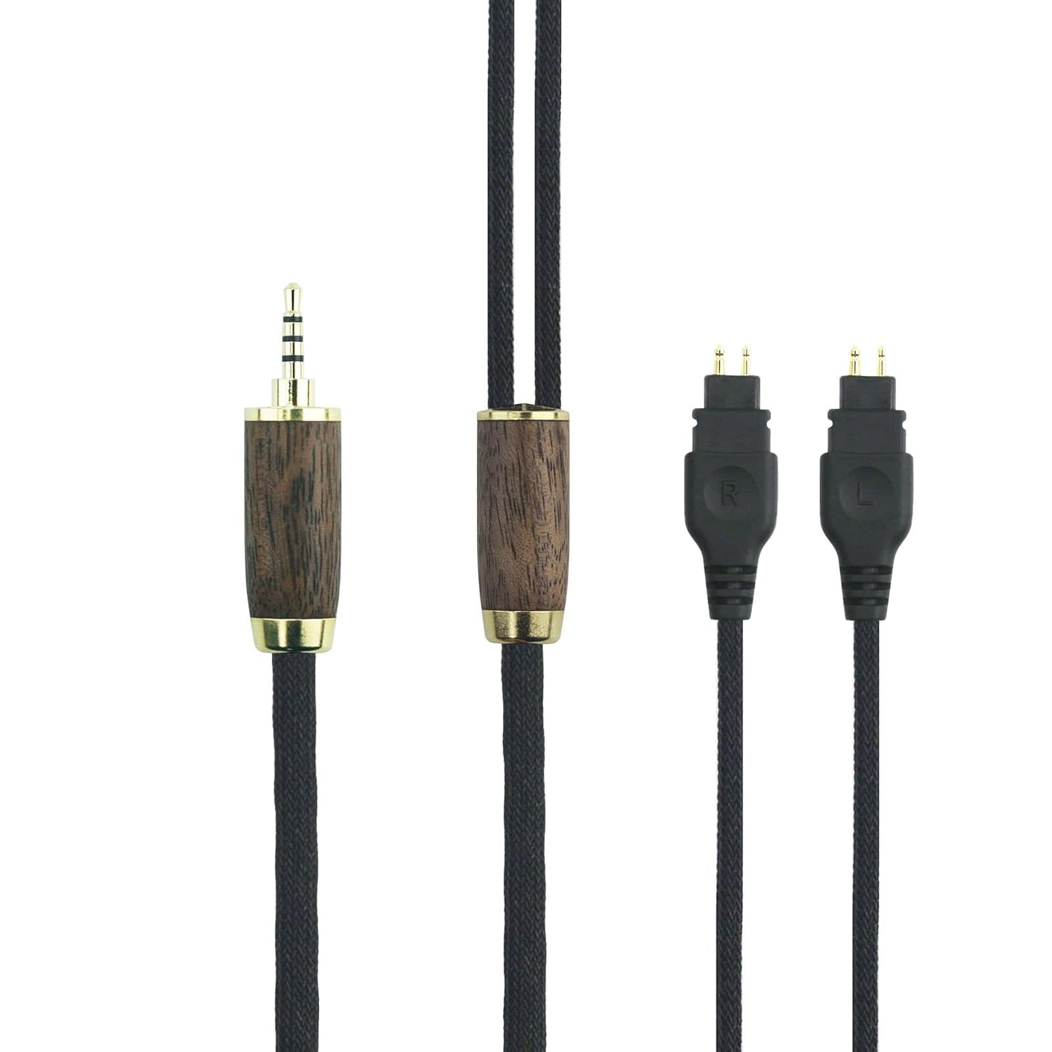 NewFantasia 6.6ft 2.5mm Balanced cable Replacement Audio Upgrade Cable Compatible with Sennheiser HD600, HD650, HD580, HD660S, HD58X, HD6XX Headphone 6N OCC Copper Silver Plated Cord Walnut Wood Shell